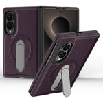 For Samsung Galaxy Z Fold8 Magnetic Case Rotating Kickstand Leather Coated PC Phone Cover