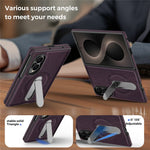 For Samsung Galaxy Z Fold8 Magnetic Case Rotating Kickstand Leather Coated PC Phone Cover
