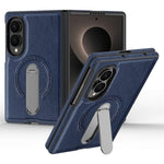 For Samsung Galaxy Z Fold8 Magnetic Case Rotating Kickstand Leather Coated PC Phone Cover
