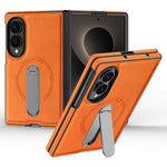 For Samsung Galaxy Z Fold8 Magnetic Case Rotating Kickstand Leather Coated PC Phone Cover