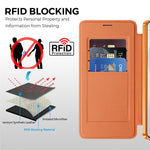 Magnetiskt skal för Samsung Galaxy S26+ med RFID-blockerande kortplatser i läder