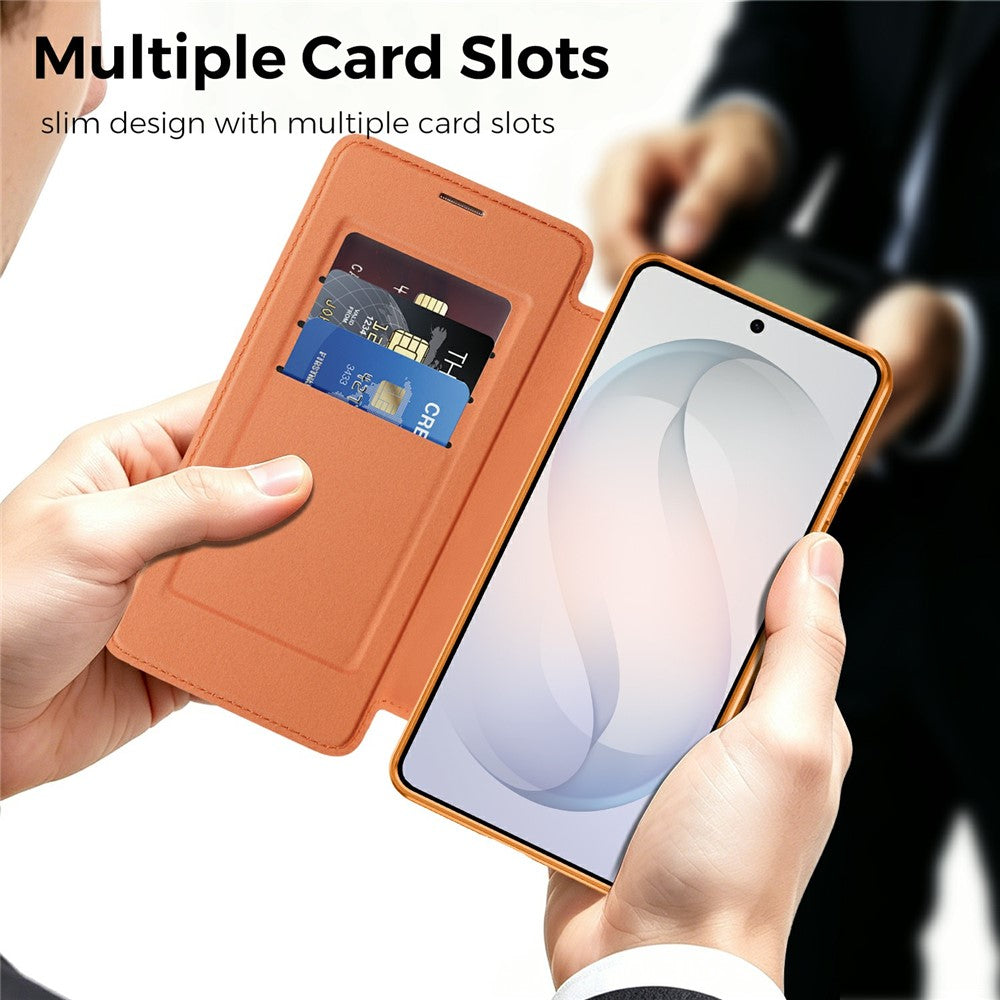 Magnetiskt skal för Samsung Galaxy S26+ med RFID-blockerande kortplatser i läder