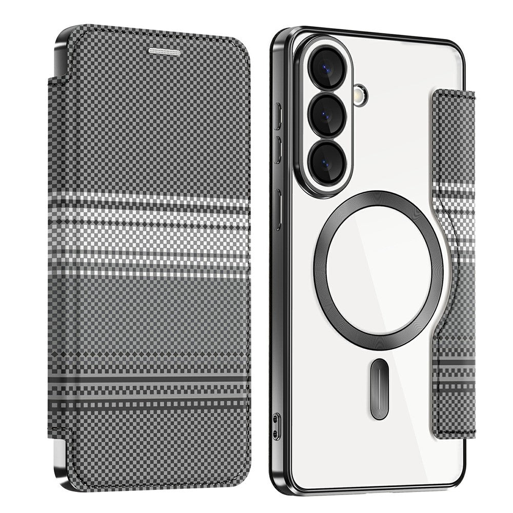 För Samsung Galaxy S26+ Magnetiskt Fodral RFID-blockerande Kortplatser Läderfodral