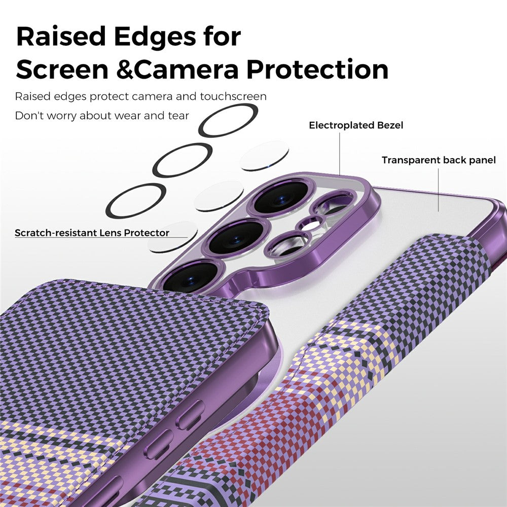 For Samsung Galaxy S26 Ultra Magnetic Case RFID Blocking Card Slots Leather Cover