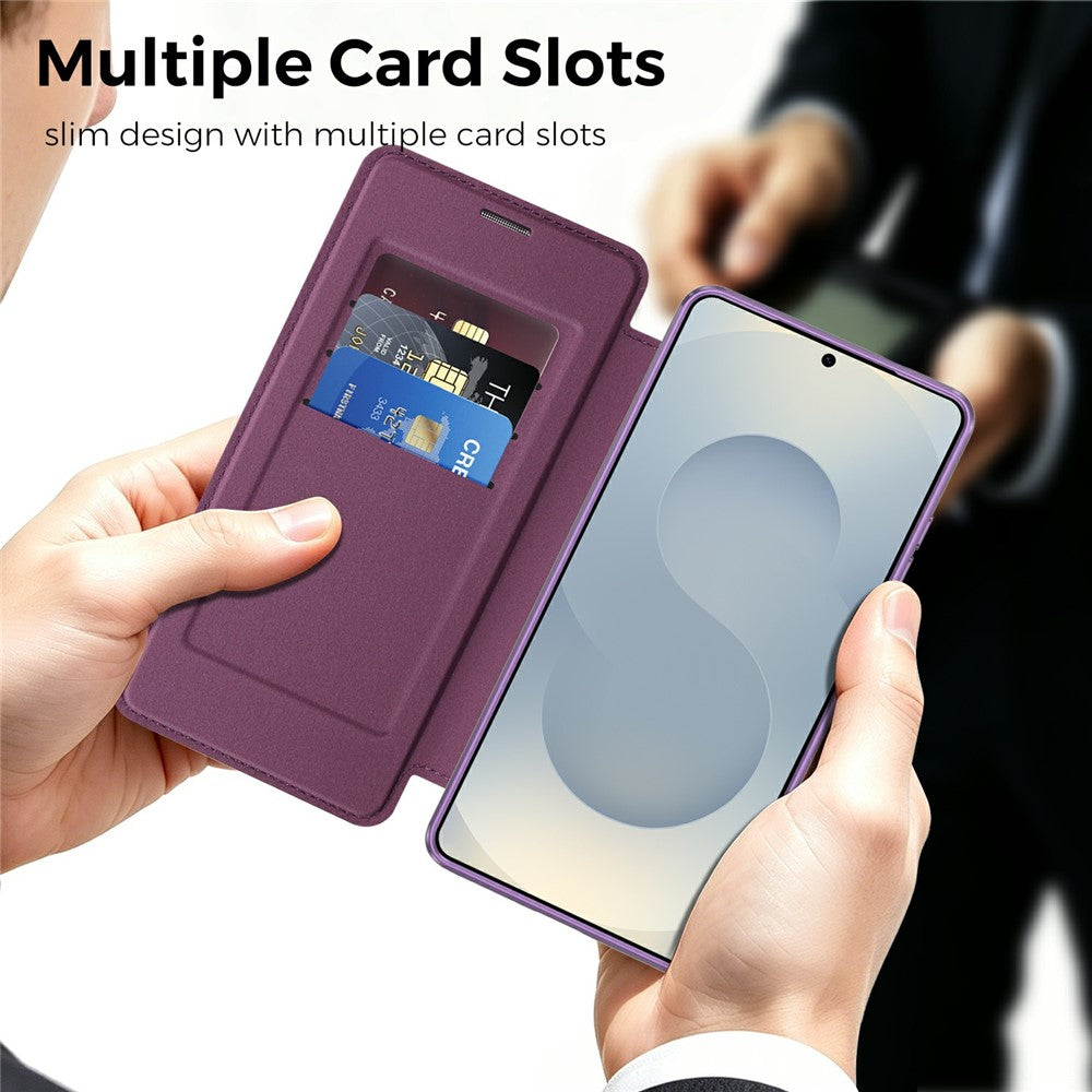 For Samsung Galaxy S26 Ultra Magnetic Case RFID Blocking Card Slots Leather Cover