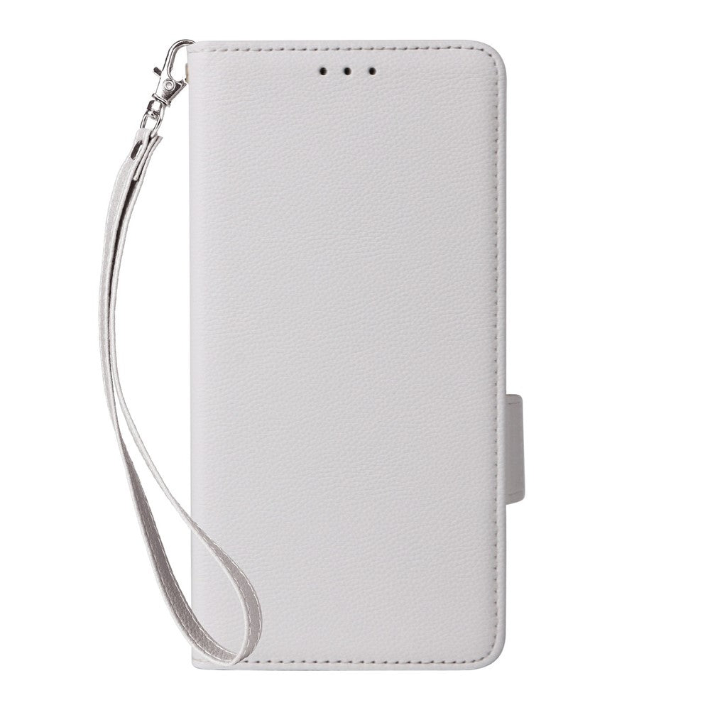 For Honor 600 Smart 5G / X7e Plus 5G Case Litchi Texture Wallet Leather Phone Cover with Wrist Strap