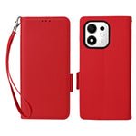 For Honor 600 Smart 5G / X7e Plus 5G Case Litchi Texture Wallet Leather Phone Cover with Wrist Strap