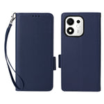 For Honor 600 Smart 5G / X7e Plus 5G Case Litchi Texture Wallet Leather Phone Cover with Wrist Strap