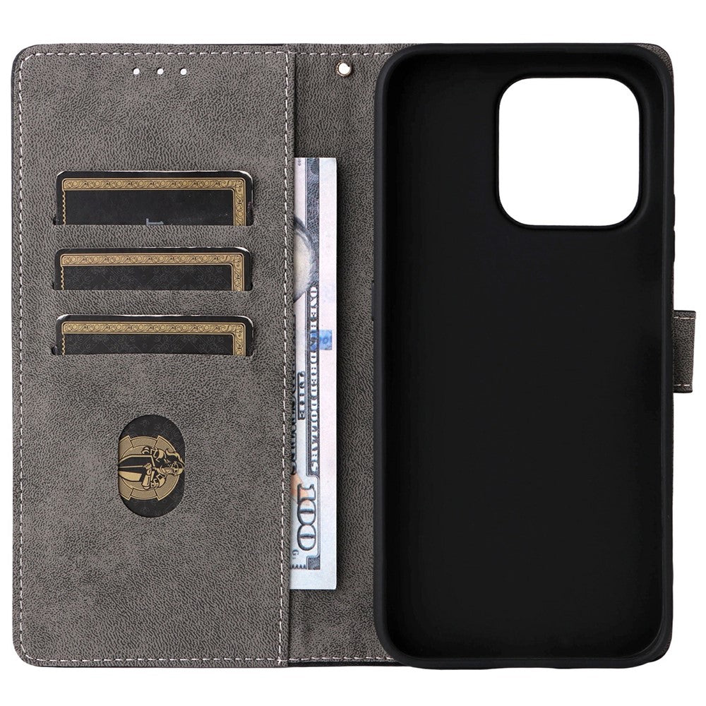 For Honor 600 Smart 5G / X7e Plus 5G Wallet Case RFID Blocking PU Leather Phone Cover Stand with Strap