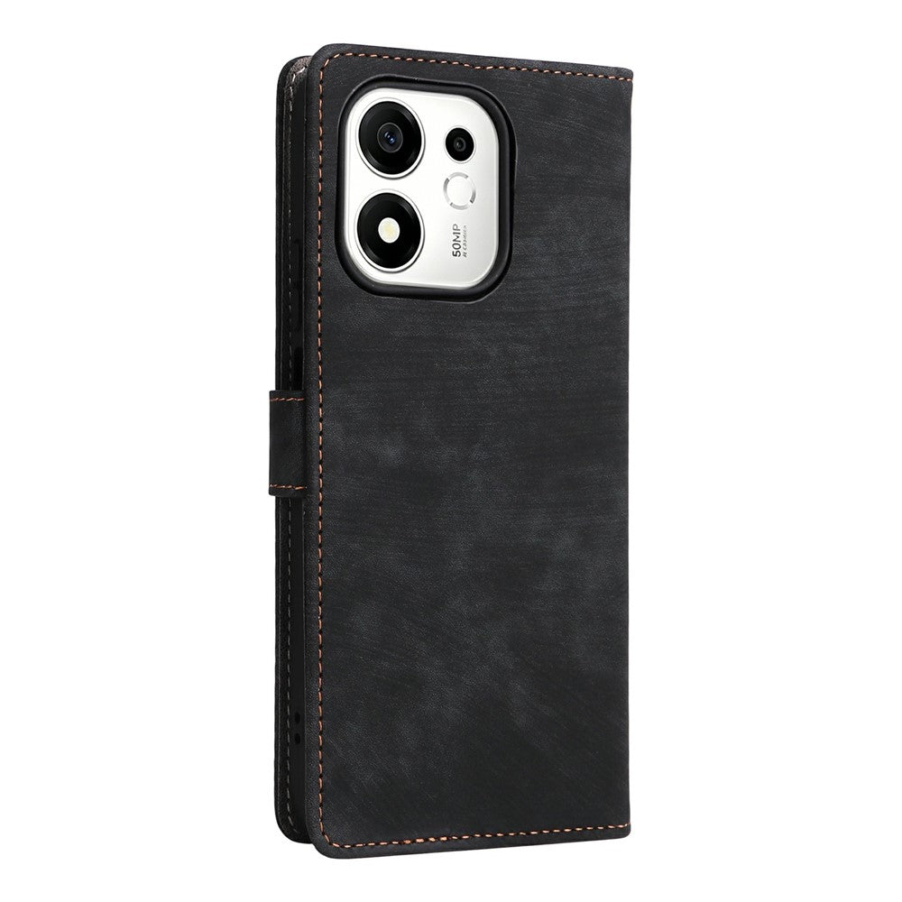 For Honor 600 Smart 5G / X7e Plus 5G Wallet Case RFID Blocking PU Leather Phone Cover Stand with Strap