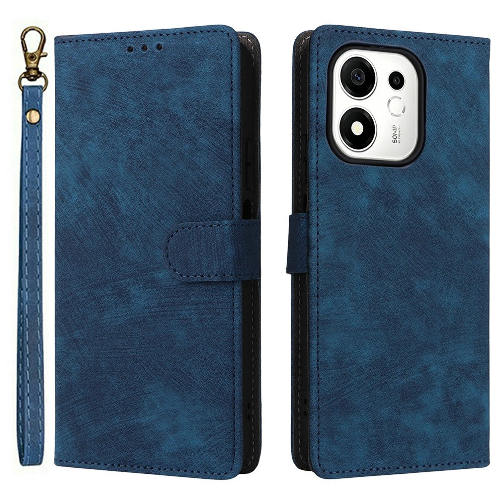 For Honor 600 Smart 5G / X7e Plus 5G Wallet Case RFID Blocking PU Leather Phone Cover Stand with Strap