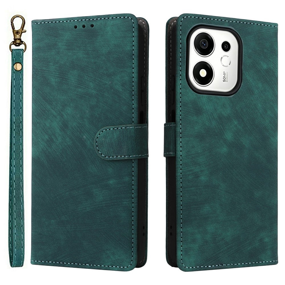 For Honor 600 Smart 5G / X7e Plus 5G Wallet Case RFID Blocking PU Leather Phone Cover Stand with Strap