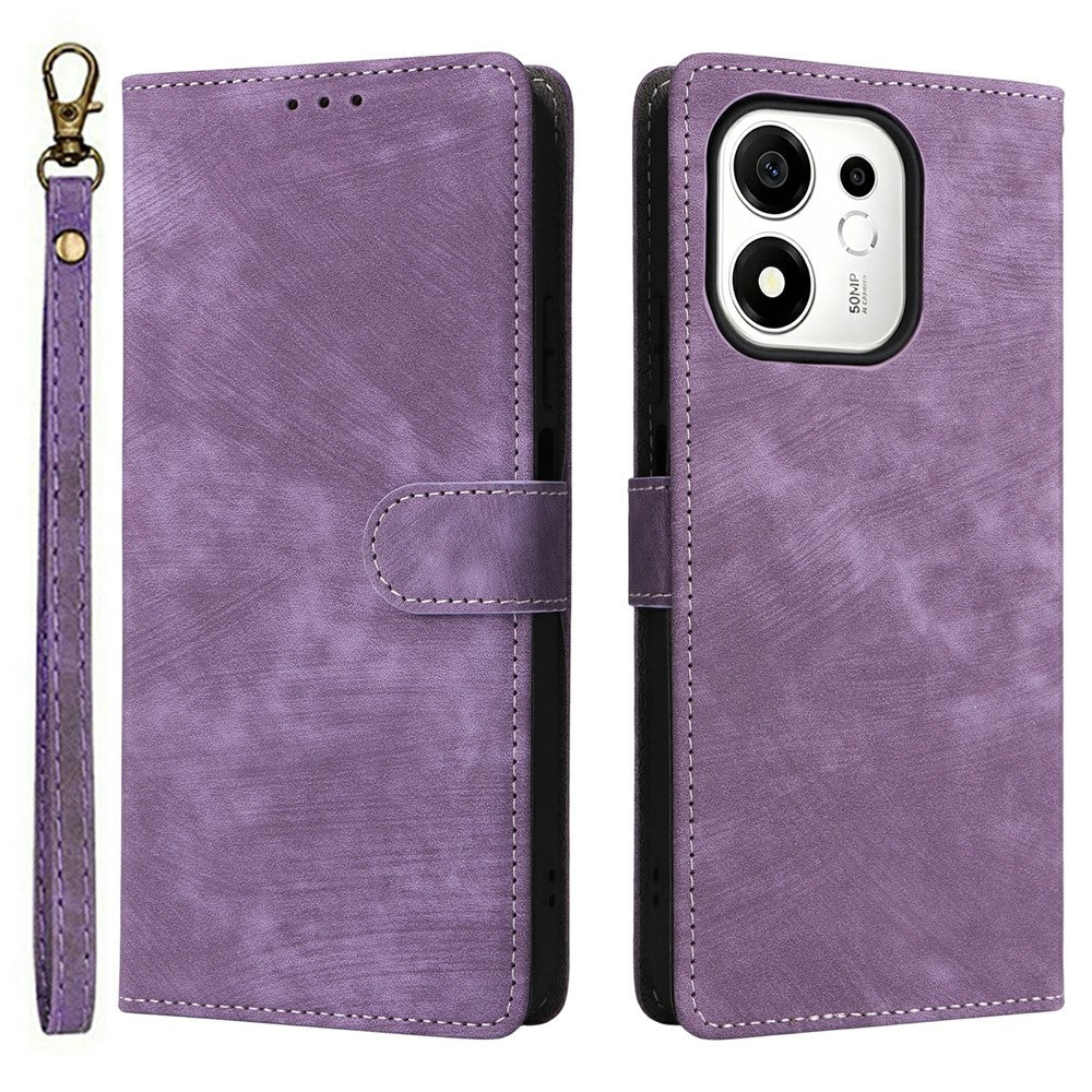 For Honor 600 Smart 5G / X7e Plus 5G Wallet Case RFID Blocking PU Leather Phone Cover Stand with Strap