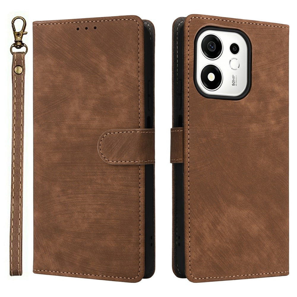 For Honor 600 Smart 5G / X7e Plus 5G Wallet Case RFID Blocking PU Leather Phone Cover Stand with Strap