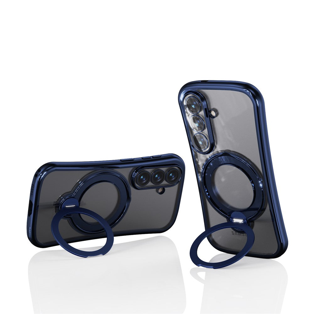 For Samsung Galaxy S26+ Case Rotating Magnetic Kickstand Shockproof TPU Electroplating Phone Cover