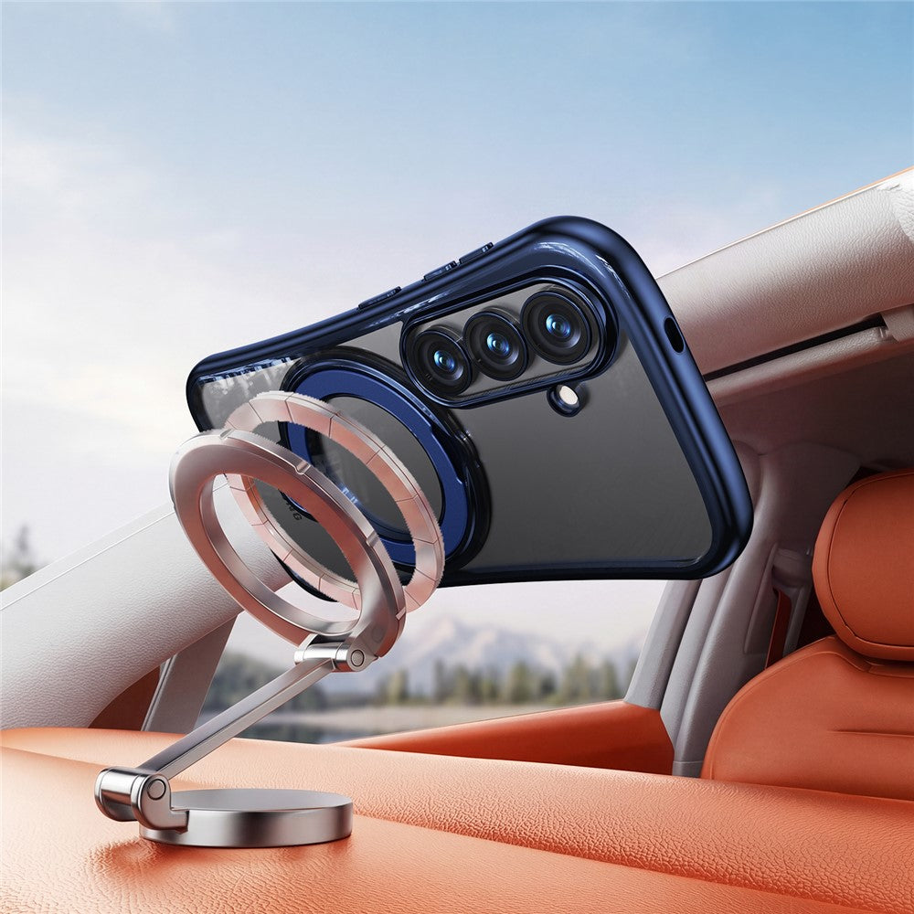 For Samsung Galaxy S26+ Case Rotating Magnetic Kickstand Shockproof TPU Electroplating Phone Cover