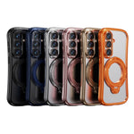For Samsung Galaxy S26+ Case Rotating Magnetic Kickstand Shockproof TPU Electroplating Phone Cover