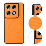 Motorola Signature 5G / Moto X70 Air Pro 5G-etui med kulfiberstruktur, læderbelagt TPU- og PC-mobilcover med metalring til magnetisk bilholder