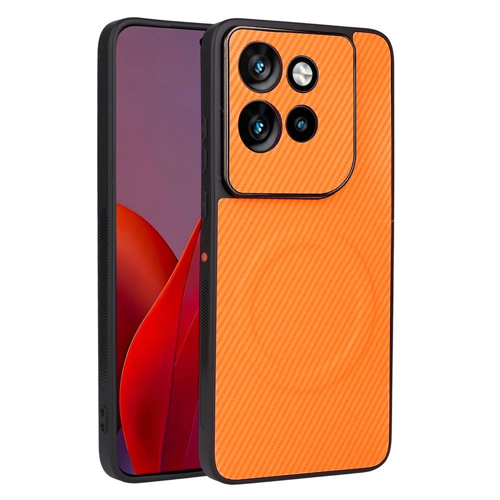 Motorola Edge 50 Neo 5G / Edge 60 Neo 5G / Moto S50 5G / ThinkPhone 25 5G-skal, kolfiberstruktur, läderbelagt TPU PC-mobilskal med metallring för magnetiskt bilfäste