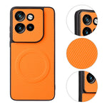 Motorola Edge 50 Neo 5G / Edge 60 Neo 5G / Moto S50 5G / ThinkPhone 25 5G-skal, kolfiberstruktur, läderbelagt TPU PC-mobilskal med metallring för magnetiskt bilfäste