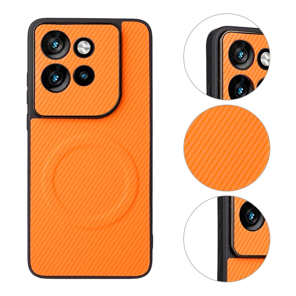 Motorola Edge 50 Neo 5G / Edge 60 Neo 5G / Moto S50 5G / ThinkPhone 25 5G-skal, kolfiberstruktur, läderbelagt TPU PC-mobilskal med metallring för magnetiskt bilfäste