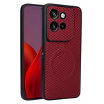Motorola Edge 50 Neo 5G / Edge 60 Neo 5G / Moto S50 5G / ThinkPhone 25 5G-skal, kolfiberstruktur, läderbelagt TPU PC-mobilskal med metallring för magnetiskt bilfäste