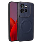 Motorola Edge 50 Neo 5G / Edge 60 Neo 5G / Moto S50 5G / ThinkPhone 25 5G-skal, kolfiberstruktur, läderbelagt TPU PC-mobilskal med metallring för magnetiskt bilfäste