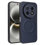 Huawei nova 15 Max / Enjoy 90 Pro Max-skal, kolfiberstruktur, läderbelagt TPU PC-mobilskal med metallring för magnetiskt bilfäste
