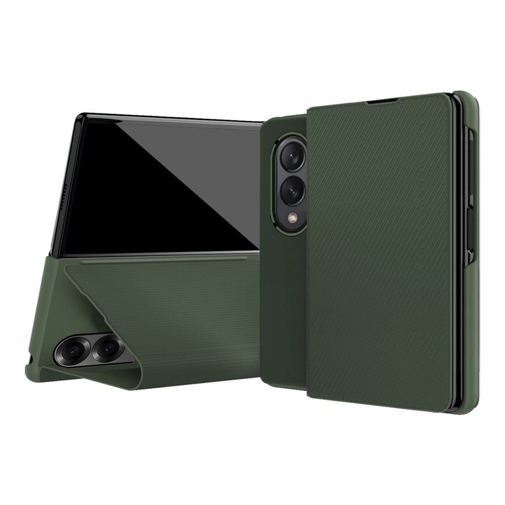 Til Samsung Galaxy Z Fold8 cover Aramidfibertekstur Læder + PC Støtteben Telefoncover