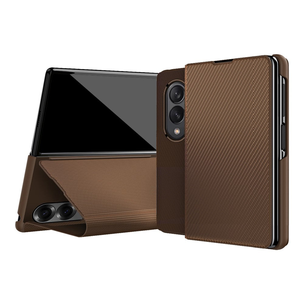 Til Samsung Galaxy Z Fold8 cover Aramidfibertekstur Læder + PC Støtteben Telefoncover