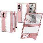 For Samsung Galaxy Z Fold8 Case Hinge Kickstand Clear PC Phone Cover with Stylus / Tempered Glass Film