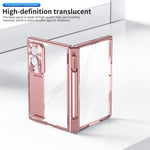 For Samsung Galaxy Z Fold8 Case Hinge Kickstand Clear PC Phone Cover with Stylus / Tempered Glass Film