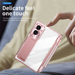 For Samsung Galaxy Z Fold8 Case Hinge Kickstand Clear PC Phone Cover with Stylus / Tempered Glass Film