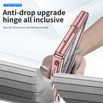 For Samsung Galaxy Z Fold8 Case Hinge Kickstand Clear PC Phone Cover with Stylus / Tempered Glass Film
