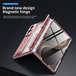 For Samsung Galaxy Z Fold8 Case Hinge Kickstand Clear PC Phone Cover with Stylus / Tempered Glass Film