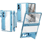 For Samsung Galaxy Z Fold8 Case Hinge Kickstand Clear PC Phone Cover with Stylus / Tempered Glass Film