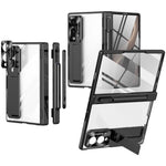 For Samsung Galaxy Z Fold8 Case Hinge Kickstand Clear PC Phone Cover with Stylus / Tempered Glass Film