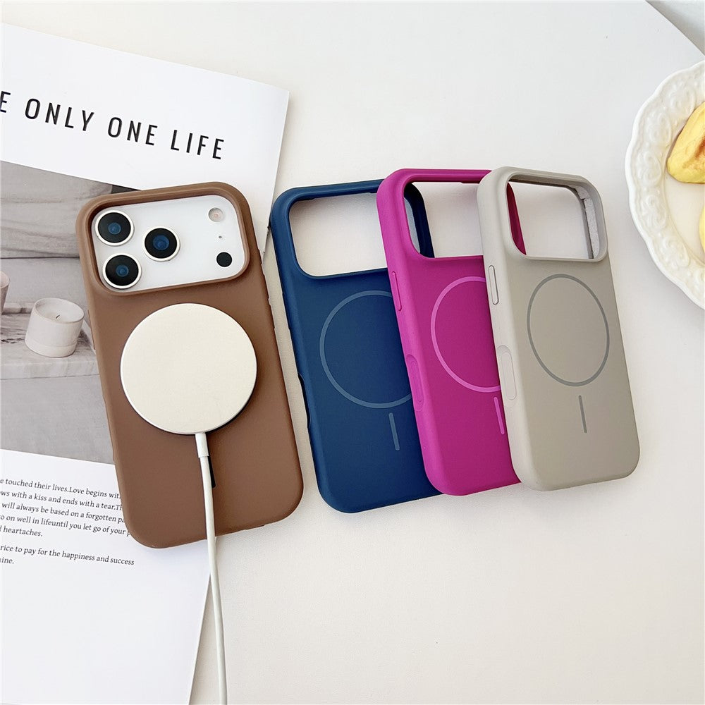 For iPhone 18 Pro / 17 Pro Magnetic Case Liquid Silicone Anti-Drop Phone Back Cover