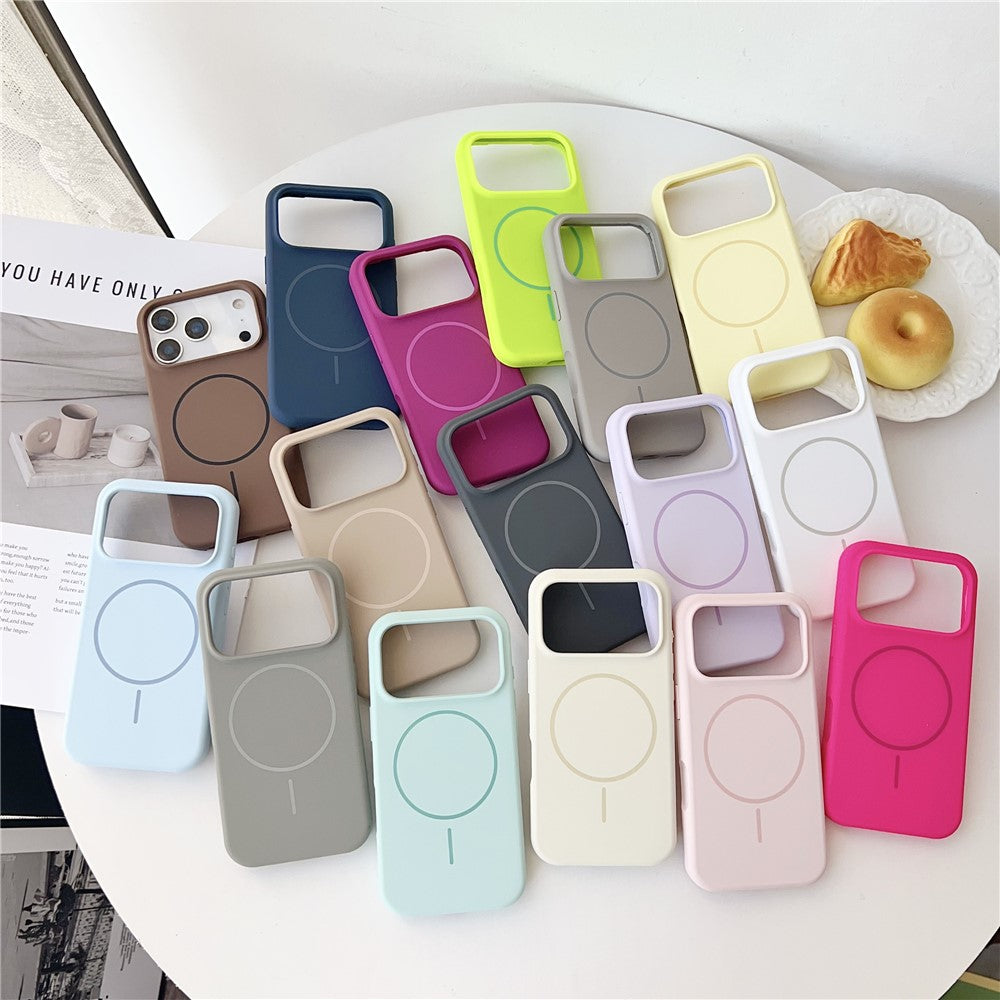 For iPhone 18 Pro / 17 Pro Magnetic Case Liquid Silicone Anti-Drop Phone Back Cover