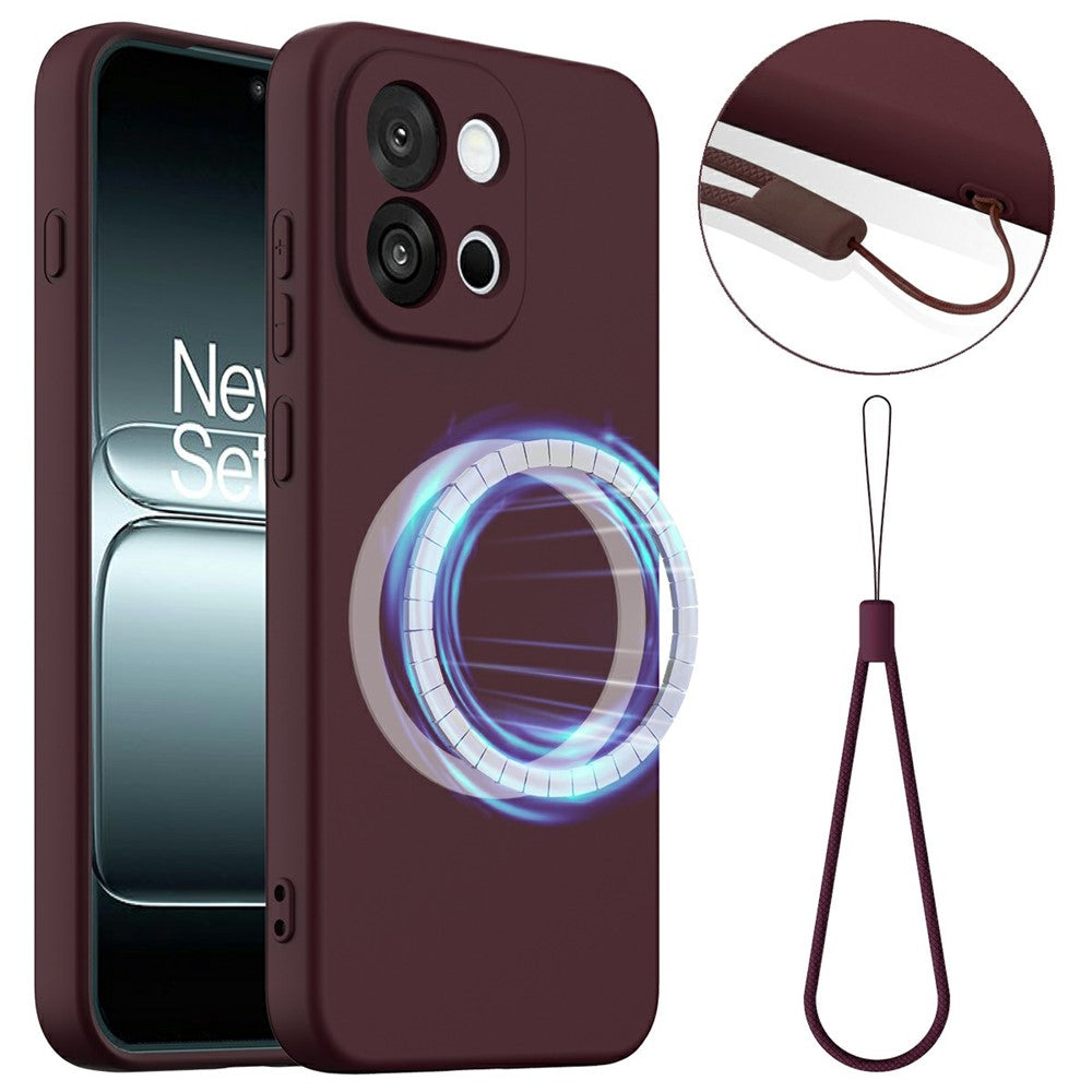 OnePlus Nord 6 5G / Turbo 6 5G Magnetiskt skal Anti-fall flytande silikonmobilskal med snodd