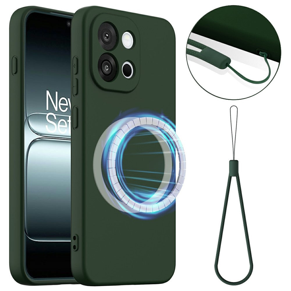 OnePlus Nord 6 5G / Turbo 6 5G Magnetiskt skal Anti-fall flytande silikonmobilskal med snodd