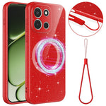 For OnePlus Nord 6 5G / Turbo 6 5G magnetisk cover, glitter TPU stødsikkert telefoncover med snor