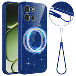 For OnePlus Nord 6 5G / Turbo 6 5G magnetisk cover, glitter TPU stødsikkert telefoncover med snor