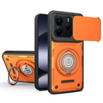 For Xiaomi Redmi Note 14 5G Case with Slide Camera Cover Ring Kickstand PC + TPU Phone Shell
