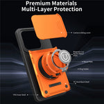 For Xiaomi Redmi Note 14 5G Case with Slide Camera Cover Ring Kickstand PC + TPU Phone Shell