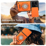 For Xiaomi Redmi Note 14 5G Case with Slide Camera Cover Ring Kickstand PC + TPU Phone Shell