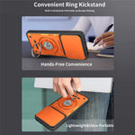 For Xiaomi Redmi Note 14 5G Case with Slide Camera Cover Ring Kickstand PC + TPU Phone Shell