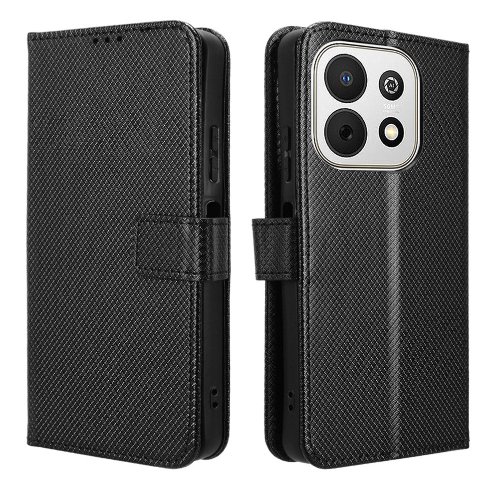 For Huawei Enjoy 90 Plus / Huawei Enjoy 90 / Huawei nova Y74 4G Leather Wallet Case with Strap Diamond Texture Phone Cover