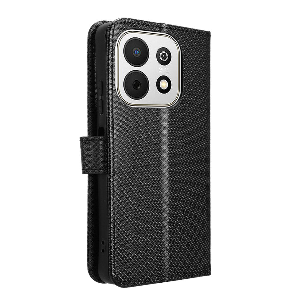 For Huawei Enjoy 90 Plus / Huawei Enjoy 90 / Huawei nova Y74 4G Leather Wallet Case with Strap Diamond Texture Phone Cover