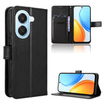 For Honor Play 80 Plus 5G / Honor X7e 4G Leather Wallet Case with Strap Diamond Texture Phone Cover